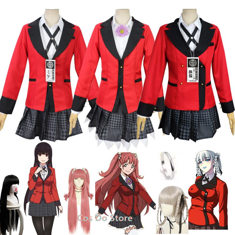 Anime Cosplay Kakegurui - Setelan seragam wanita Anime Kakegurui, kostum