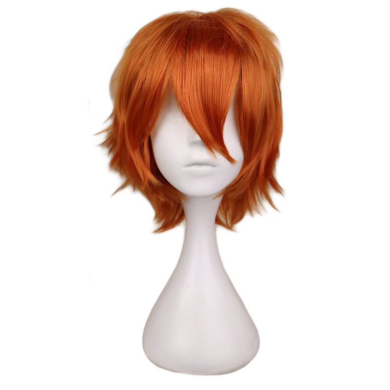 Anime Cosplay Orange Hair - Wig oranye pendek untuk pria wanita