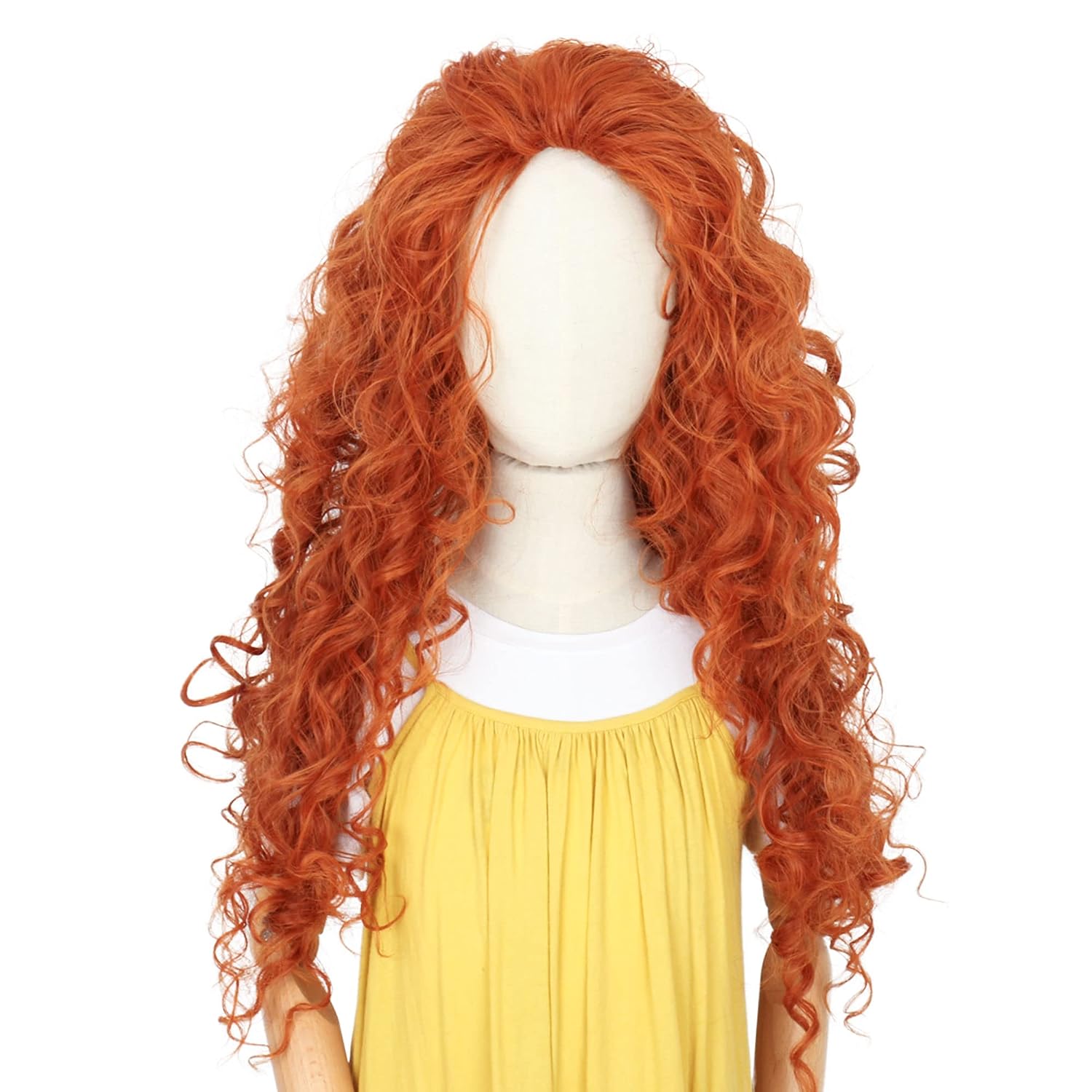 Anime Cosplay Orange Hair - Wig Rambut Keriting Oranye Panjang untuk