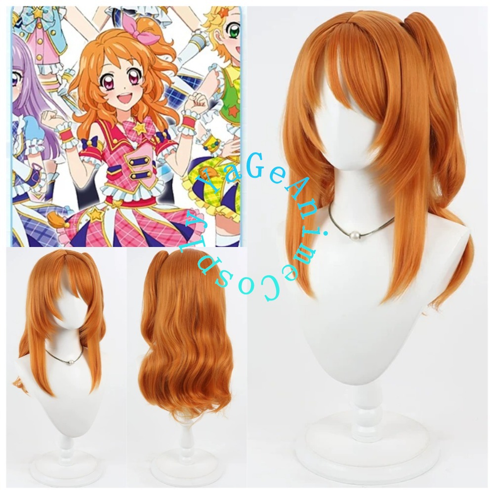 Anime Cosplay Orange Hair - Wig Cosplay Aikatsu Akari Ozora Rambut