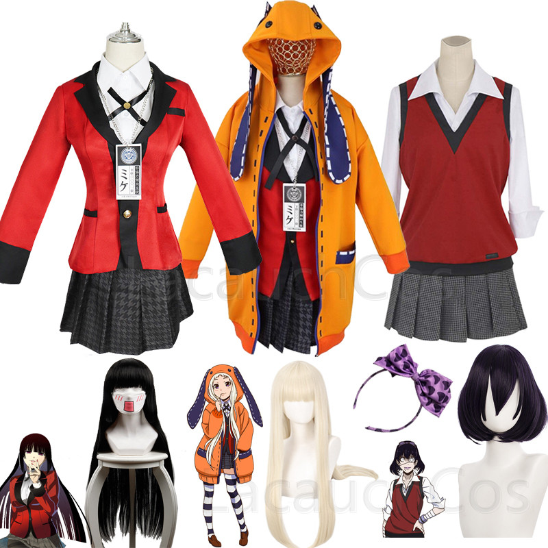 Anime Cosplay Kakegurui - Jabami Yumeko Cosplay Kompulsif Penjudi Yumeko