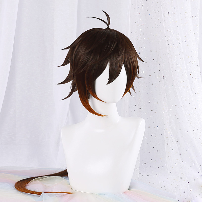 Wig Cosplay Game Genshin Impac - Anime Cosplay Orange Hair ulasan dan harga