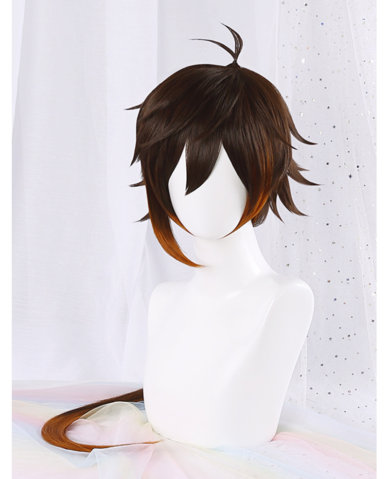 Wig Cosplay Game Genshin Impac - Anime Cosplay Orange Hair ulasan dan harga