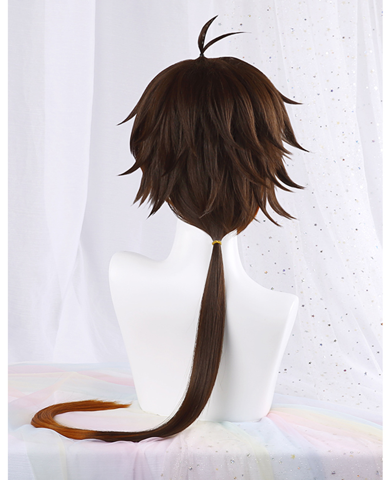 Wig Cosplay Game Genshin Impac - Anime Cosplay Orange Hair ulasan dan harga