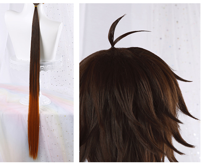 Wig Cosplay Game Genshin Impac - Anime Cosplay Orange Hair ulasan dan harga