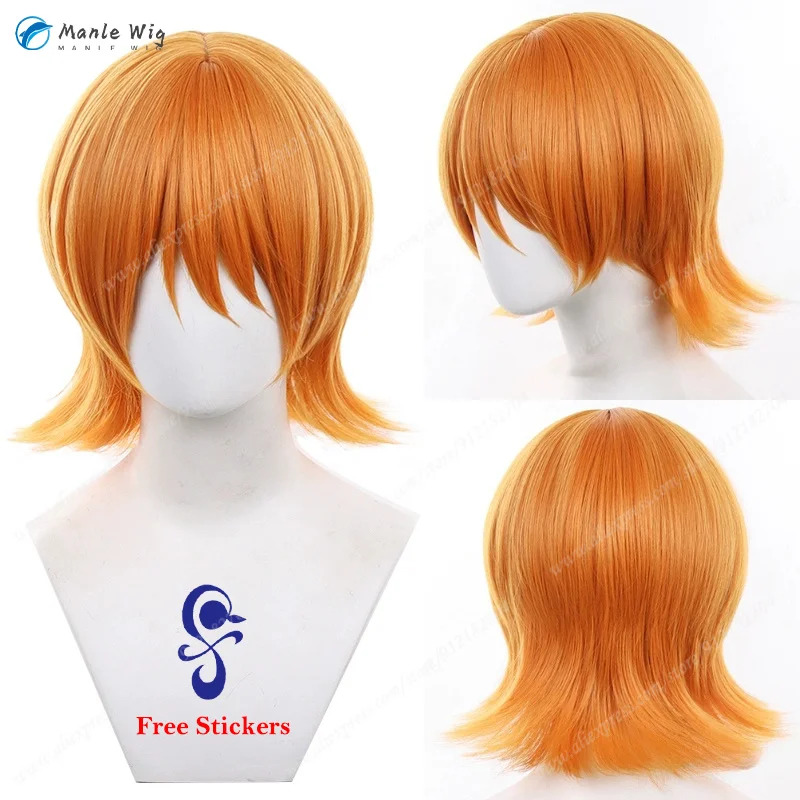 Wig Oranye Pendek 30Cm Nami Co - Anime Cosplay Orange Hair ulasan dan harga