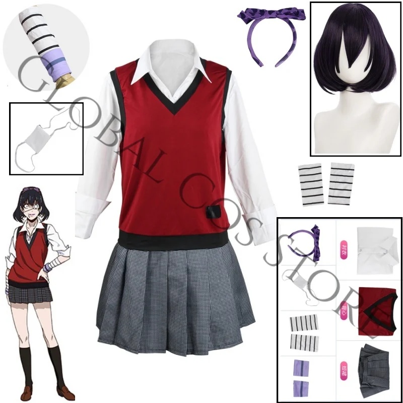 A;3\v,7'd/Midari Ikishima Kost - Anime Cosplay Kakegurui ulasan dan harga