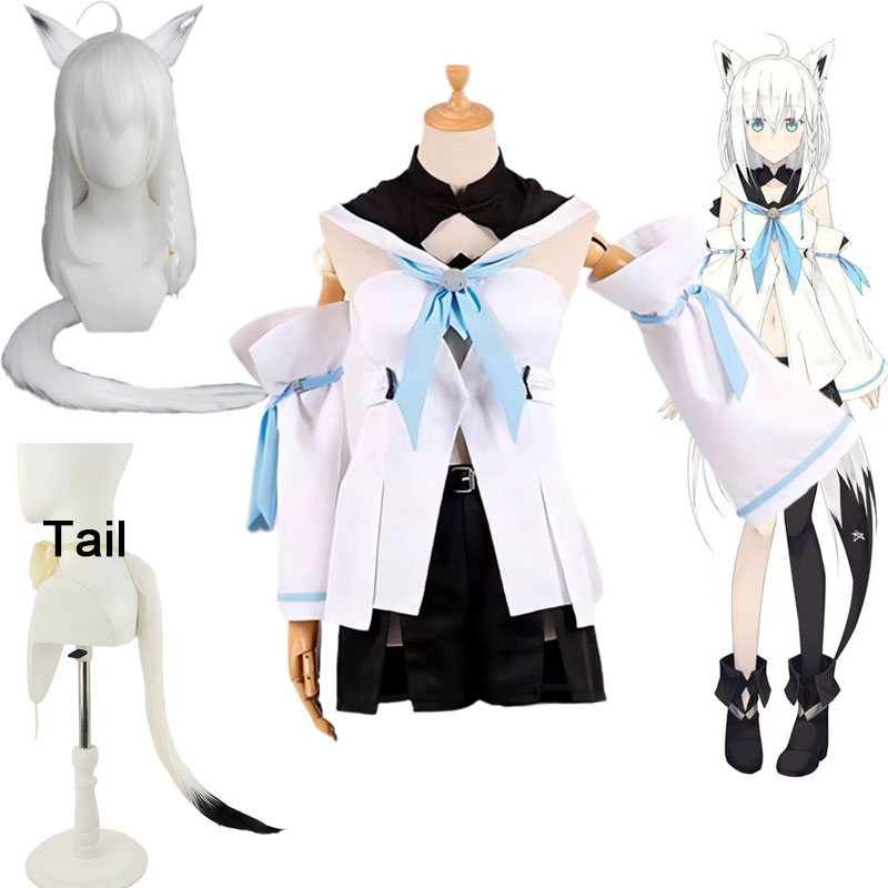 Kostum Cosplay Vtuber Shirakam - Anime Cosplay Meme ulasan dan harga
