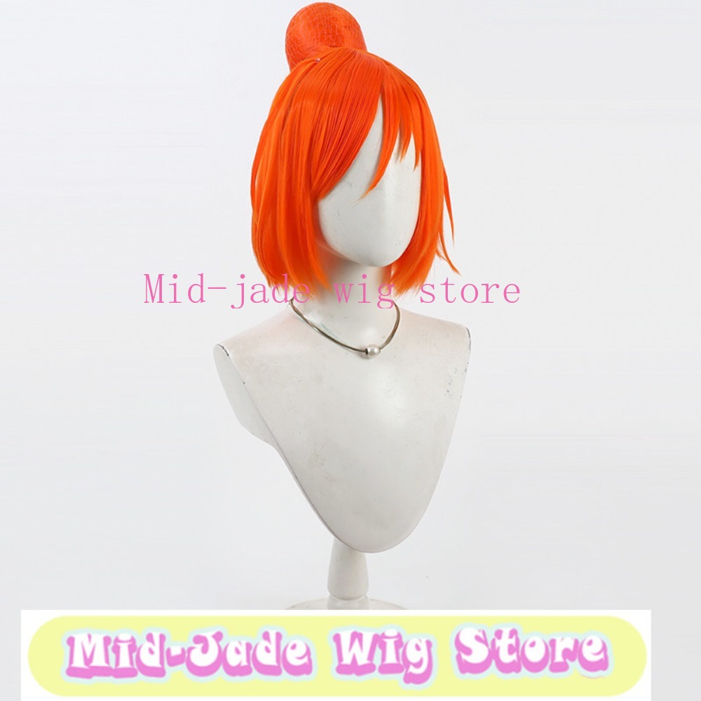 Wig Cosplay Smile PreCure Akan - Anime Cosplay Orange Hair ulasan dan harga